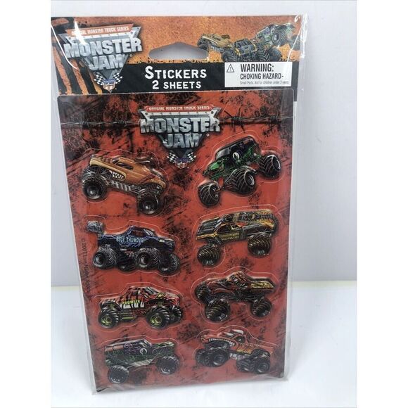 Monster Truck Jam Stickers 2007 Molded 3D Grave Digger & More Stickety Doo Da - Picture 1 of 7